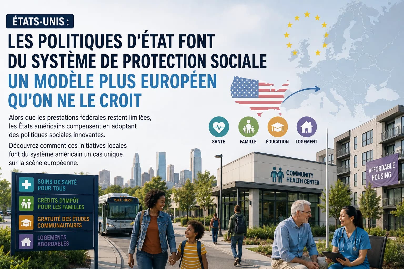 États-Unis : les politiques d'État font du système de protection sociale un modèle plus européen qu'on ne le croit